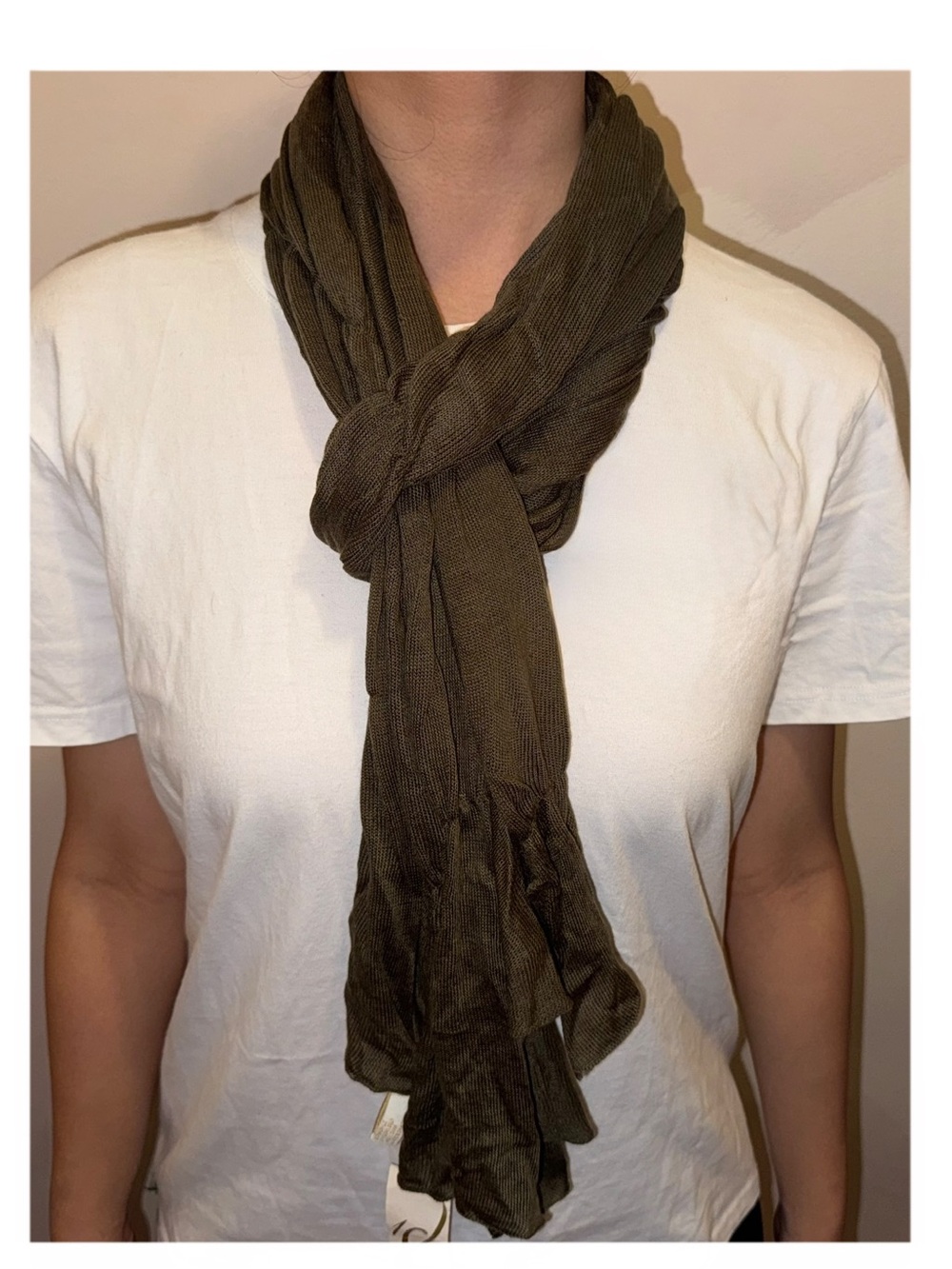 Olive Knit Scarf